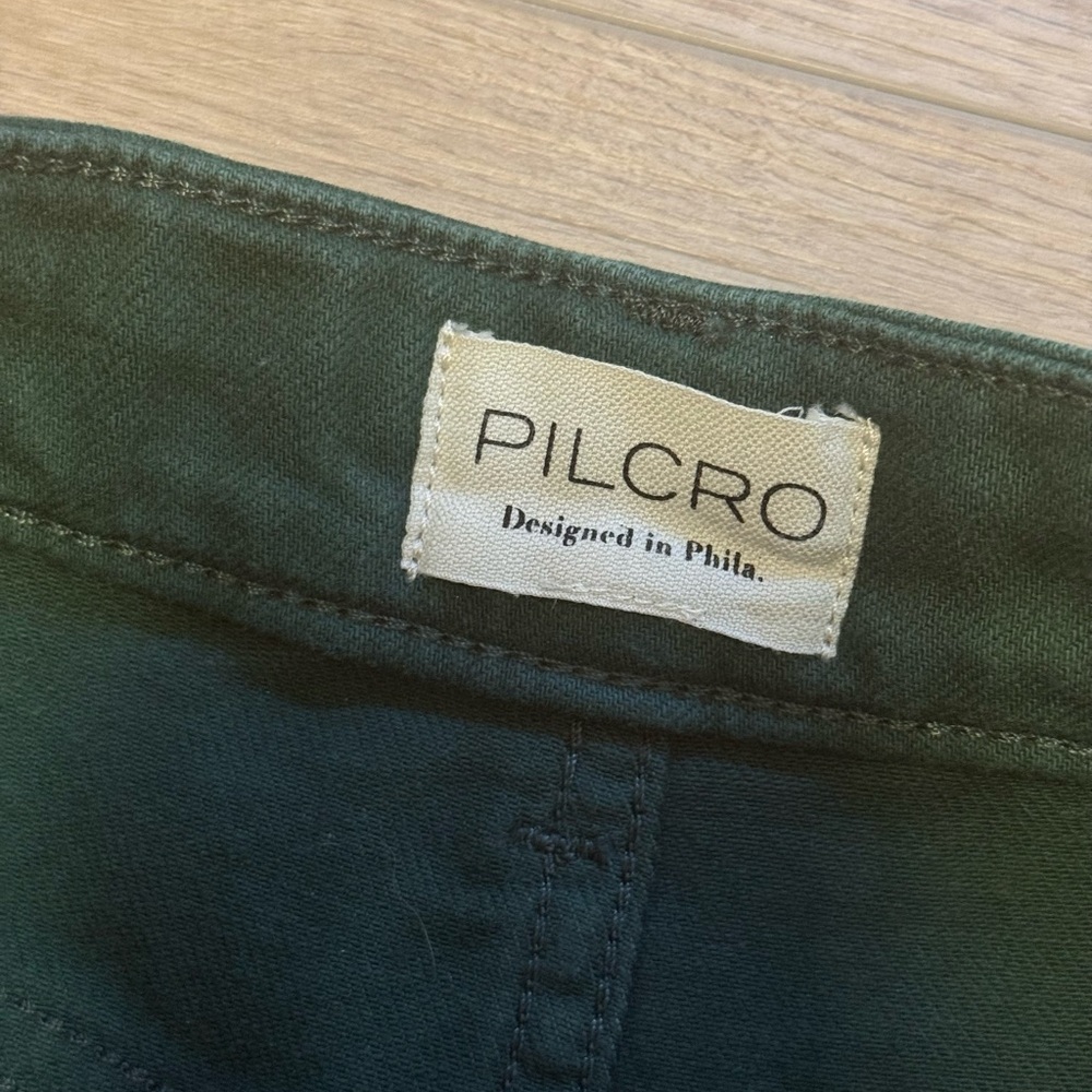 Pilcro Antropoligie Dark Green Coated Pencil Skirt - Picture 5 of 14